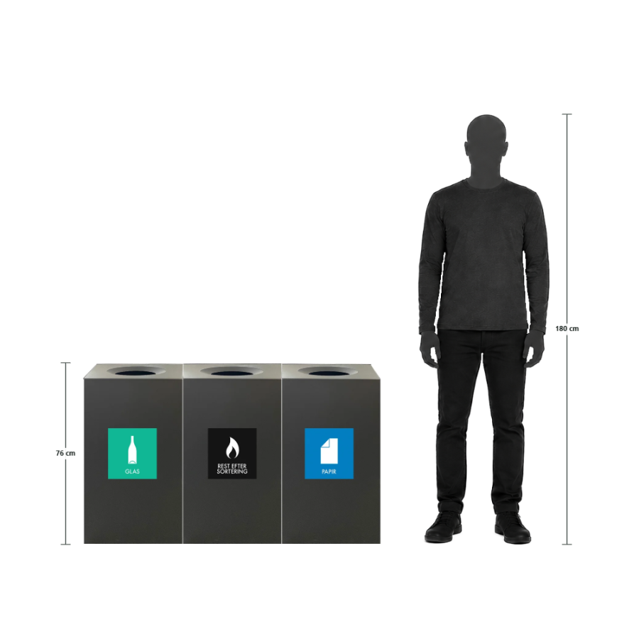Maxi soptunna 120L, svart