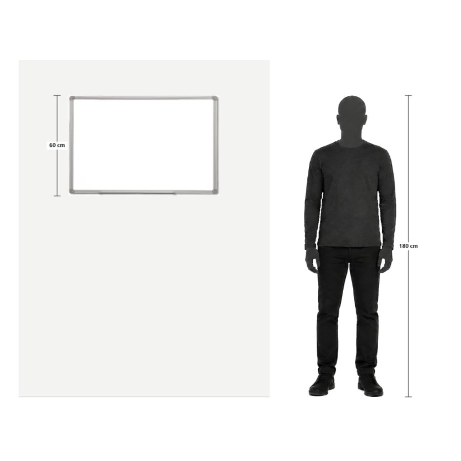 Whiteboard, BASIC, magnetisk, lackerad, 60 x 90 cm