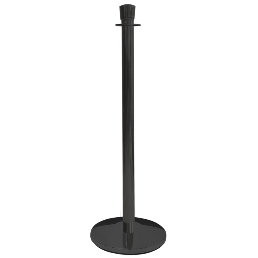 Svartlackerad St&aring; i St&aring;l till k&ouml;ledare/avsp&auml;rrningssystem, 91 cm h&ouml;g, tung fot &Oslash; 32 cm