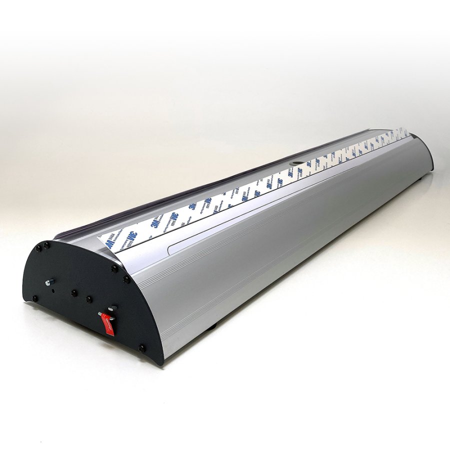 Dubbelsidigt roll-up-banner 120 cm - aluminiumstativ, stilfull reklaml&ouml;sning