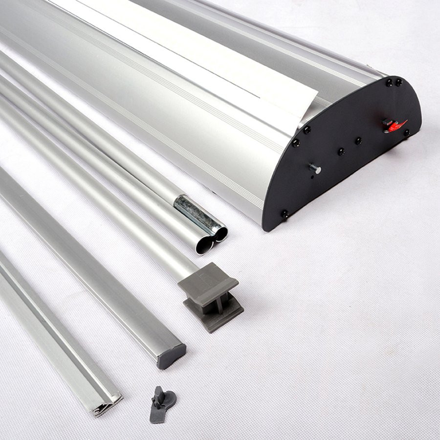 Dubbelsidigt roll-up-banner 120 cm - aluminiumstativ, stilfull reklaml&ouml;sning